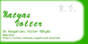 matyas volter business card